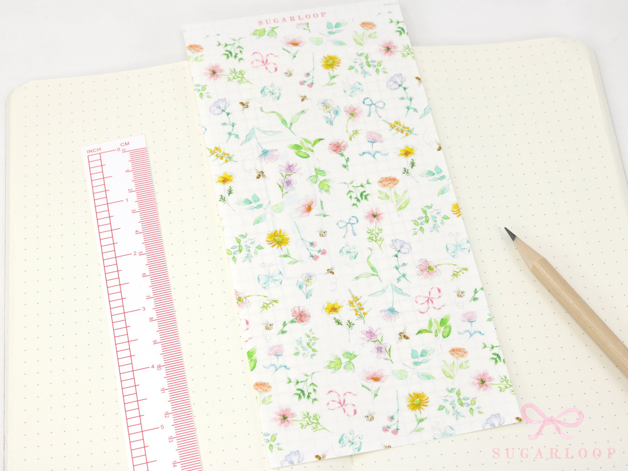 Washi Paper Printed Pattern Sheet for Planners and Journals: Floral  Spring Flowers