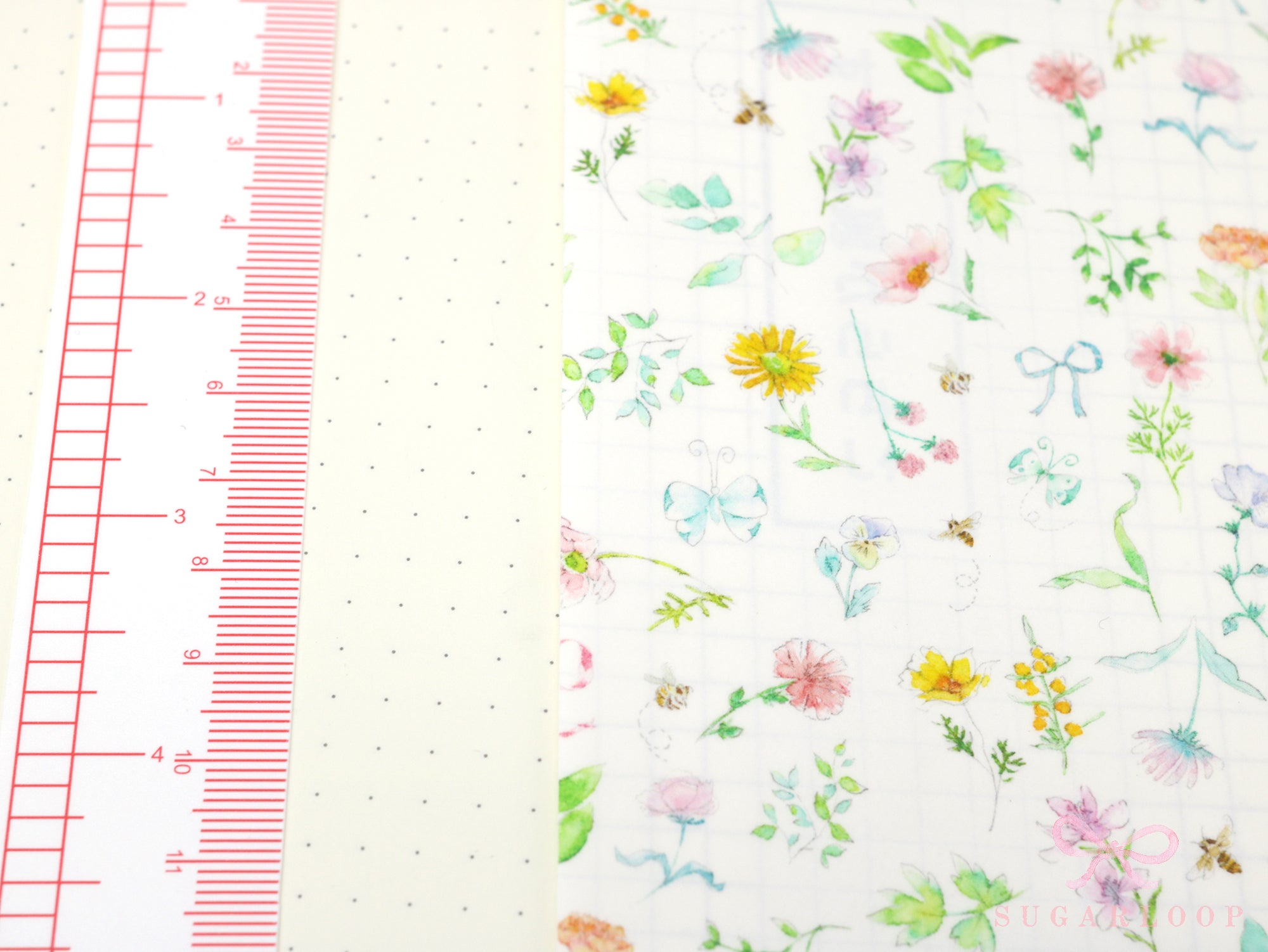 Washi Paper Printed Pattern Sheet for Planners and Journals: Floral  Spring Flowers