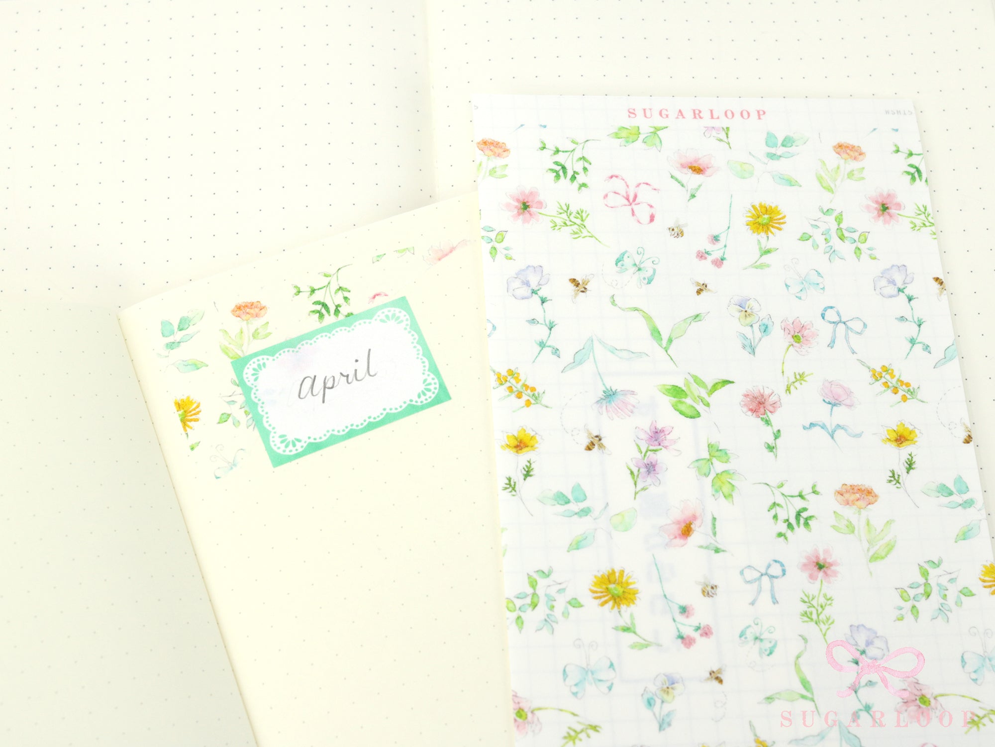 Washi Paper Printed Pattern Sheet for Planners and Journals: Floral  Spring Flowers