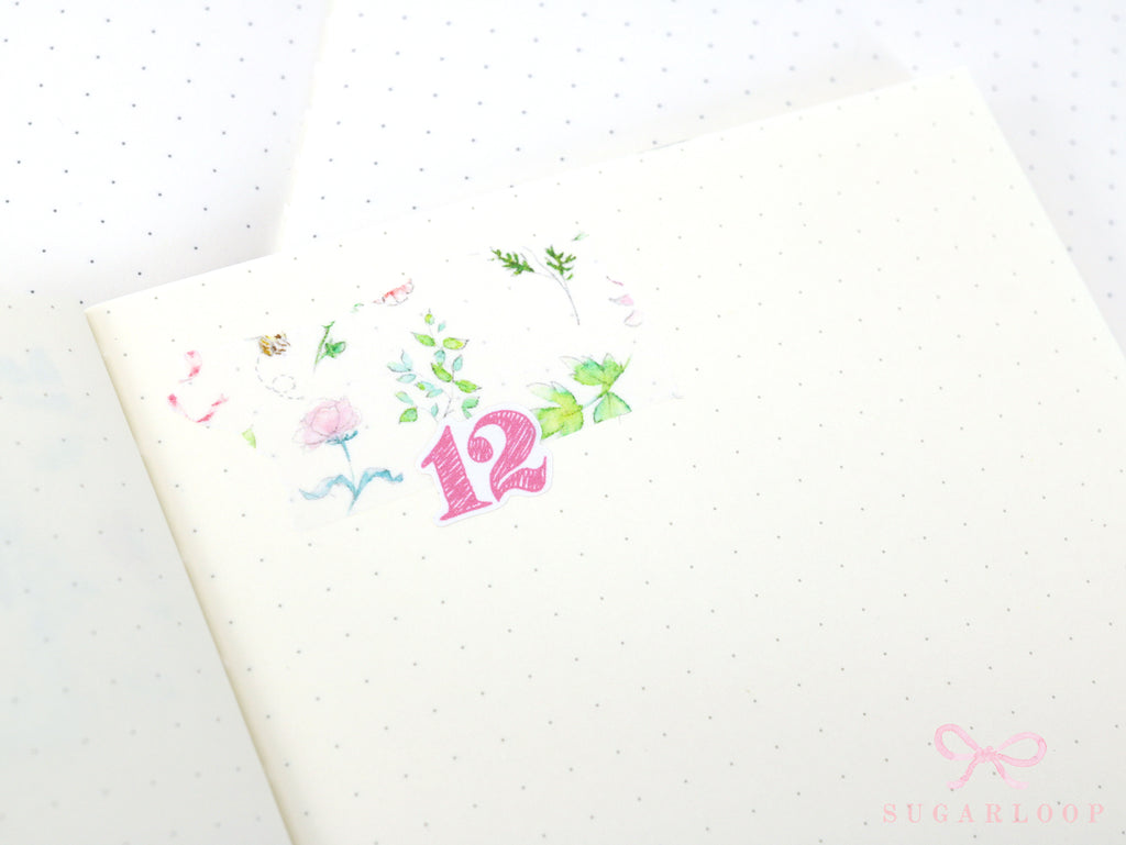 Washi Paper Printed Pattern Sheet for Planners and Journals: Floral  Spring Flowers