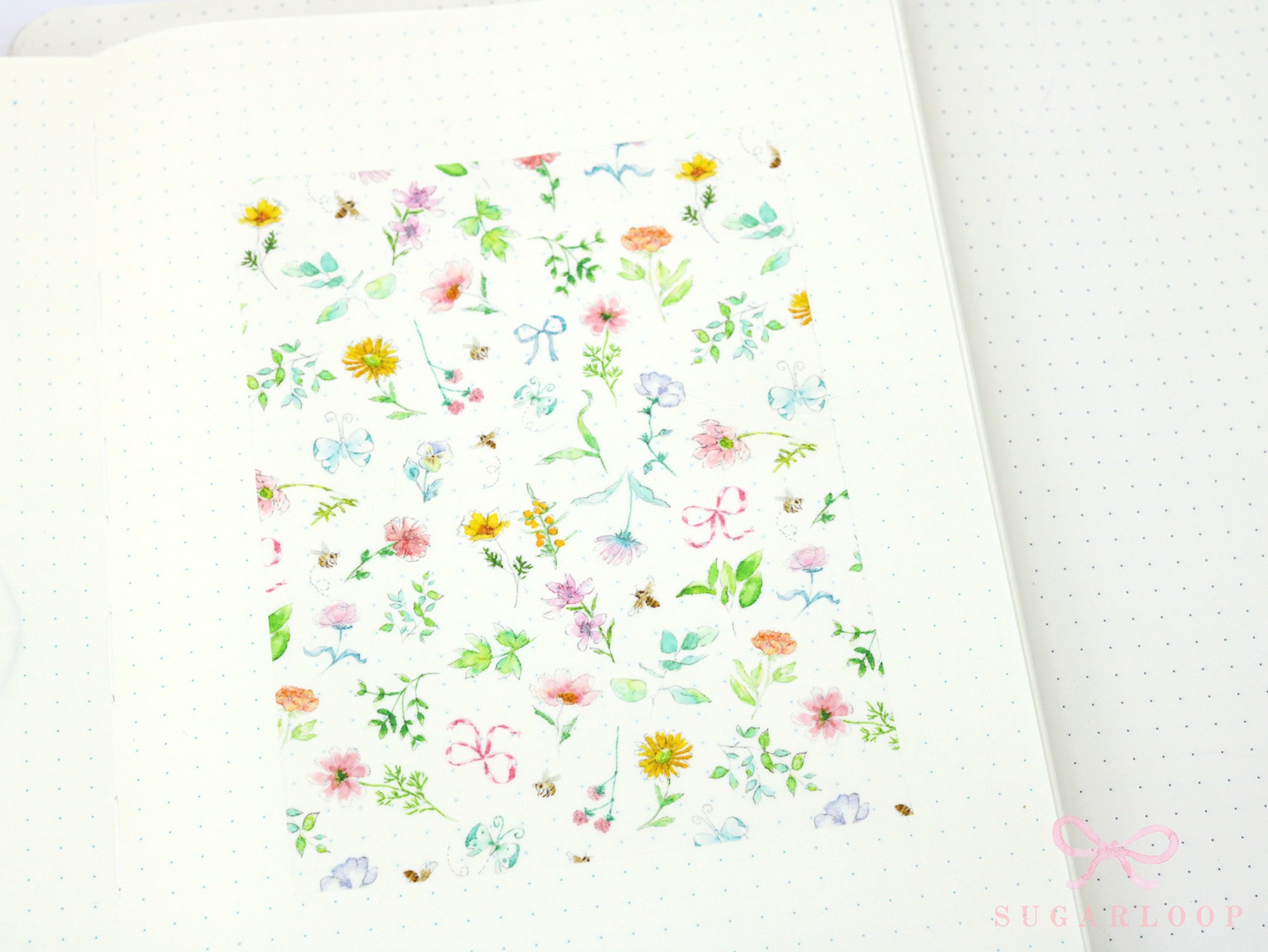 Washi Paper Printed Pattern Sheet for Planners and Journals: Floral  Spring Flowers