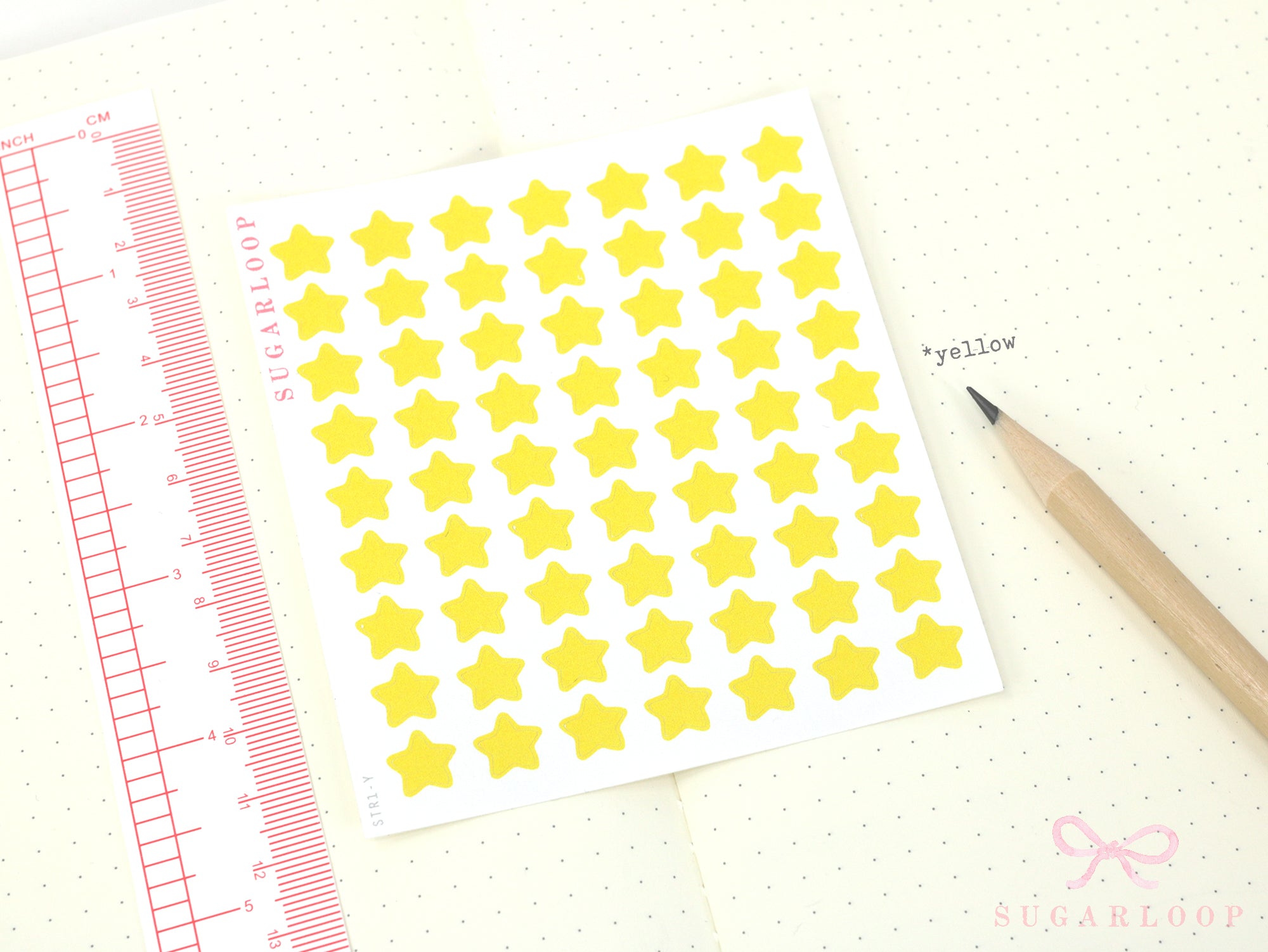 Stars Planner and Journal Stickers: Journaling Checklist Watercolor (8mm)