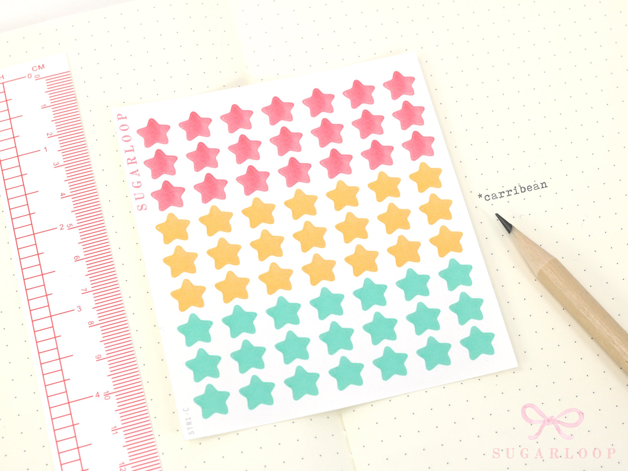 Stars Planner and Journal Stickers: Journaling Checklist Watercolor (8mm)