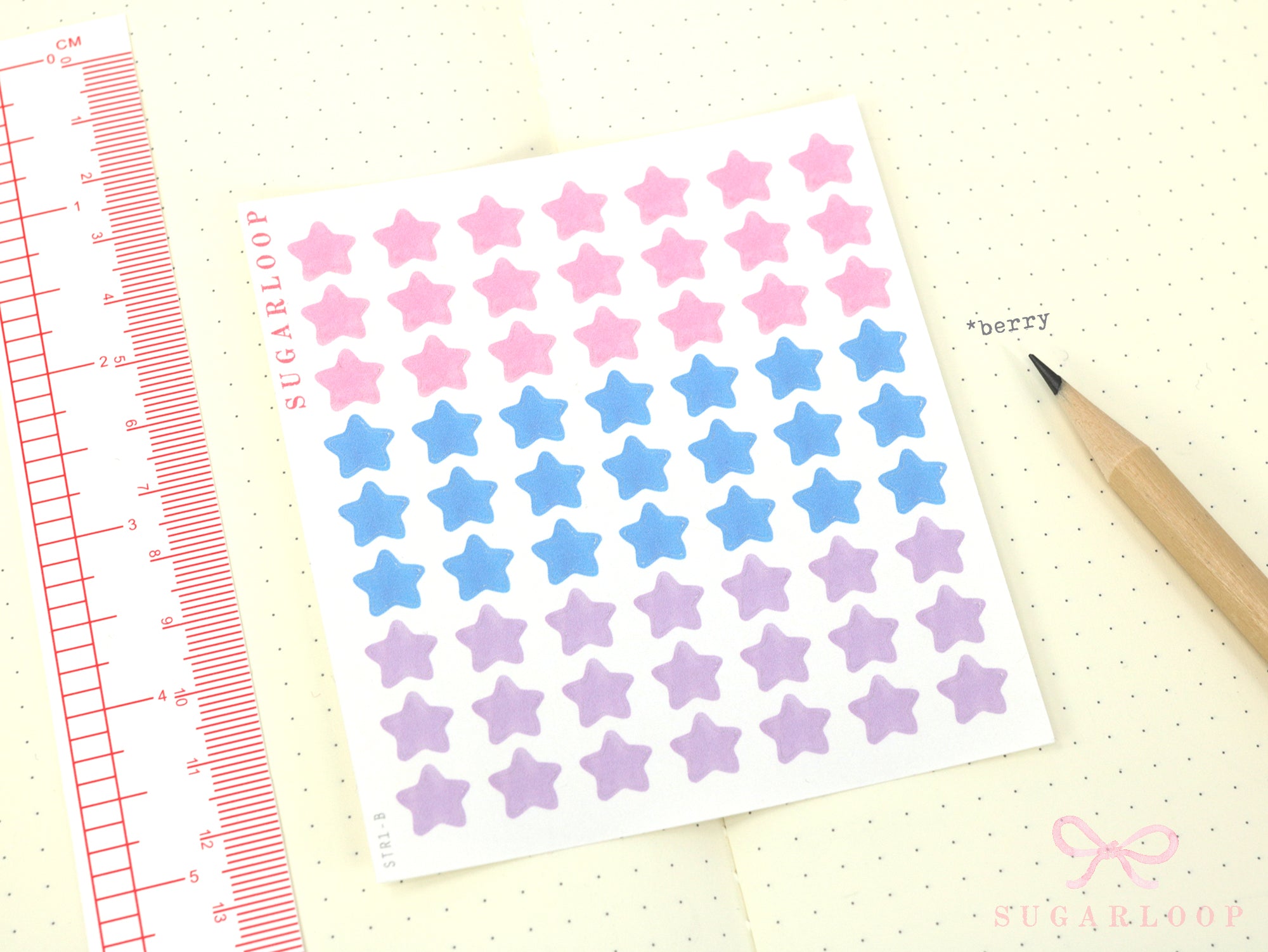 Stars Planner and Journal Stickers: Journaling Checklist Watercolor (8mm)