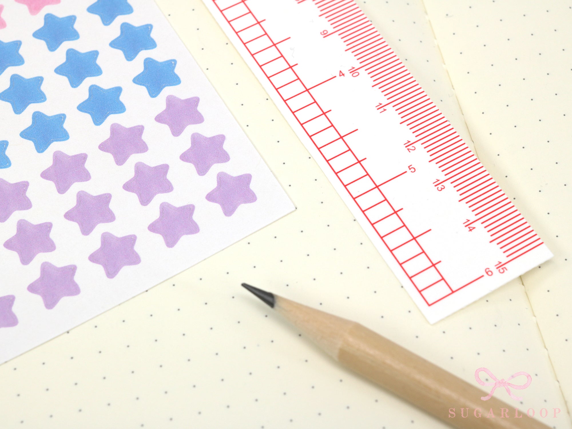 Stars Planner and Journal Stickers: Journaling Checklist Watercolor (8mm)