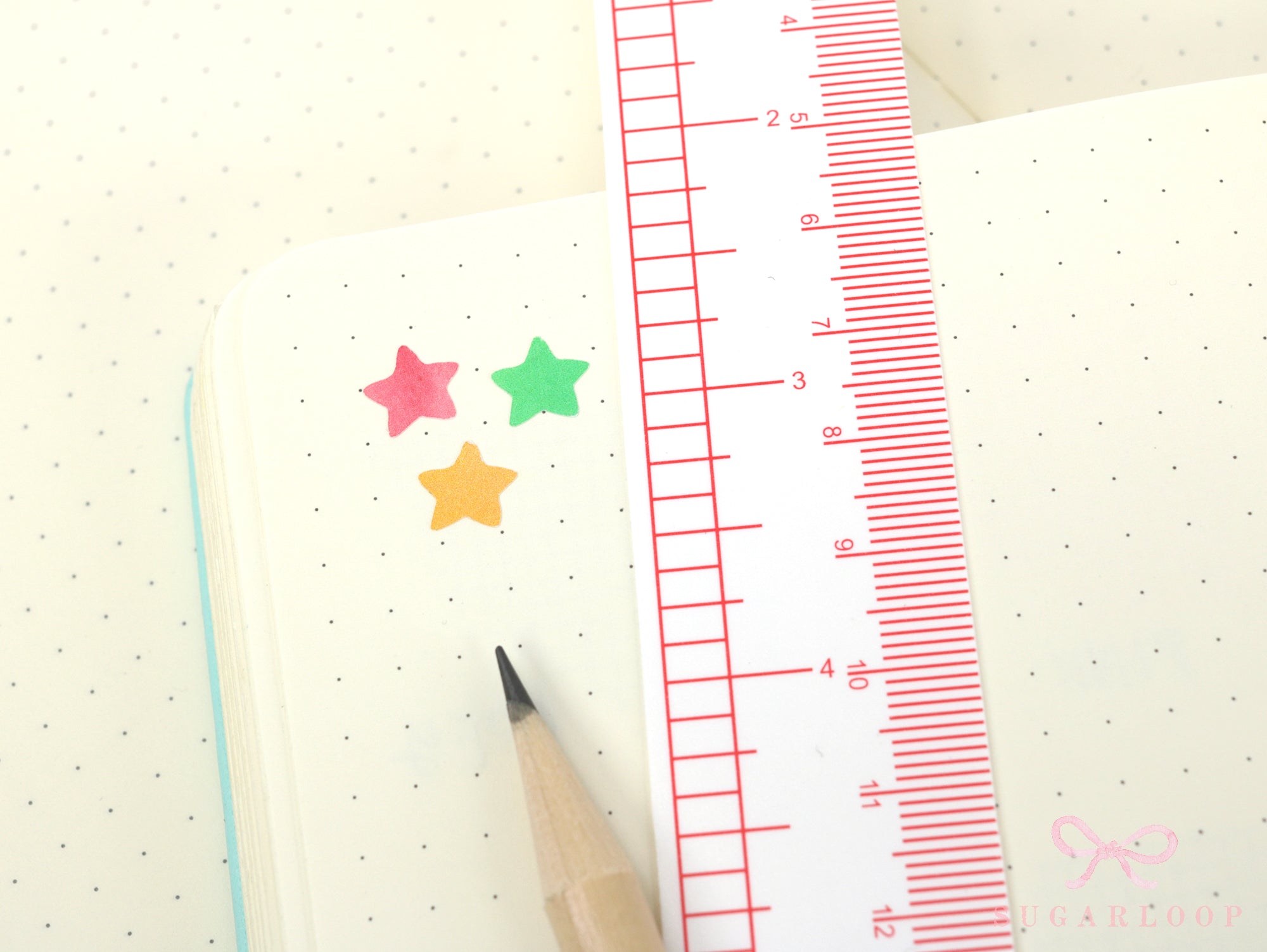 Stars Planner and Journal Stickers: Journaling Checklist Watercolor (8mm)