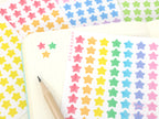 Stars Planner and Journal Stickers: Journaling Checklist Watercolor (8mm)