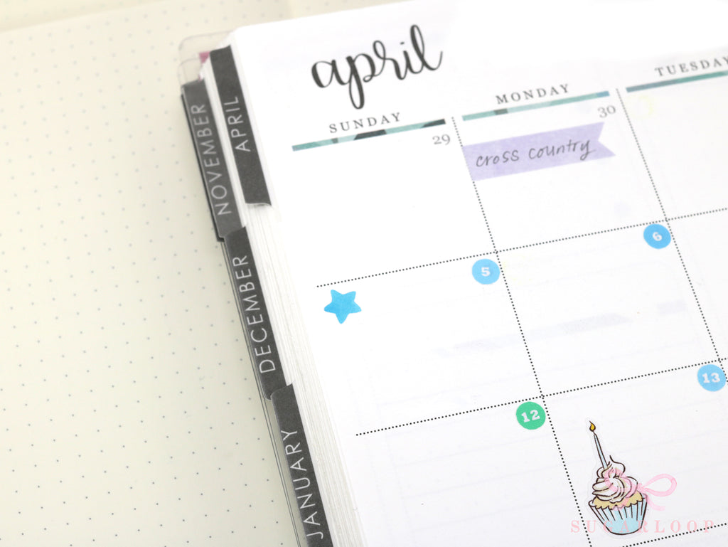 Stars Planner and Journal Stickers: Journaling Checklist Watercolor (8mm)