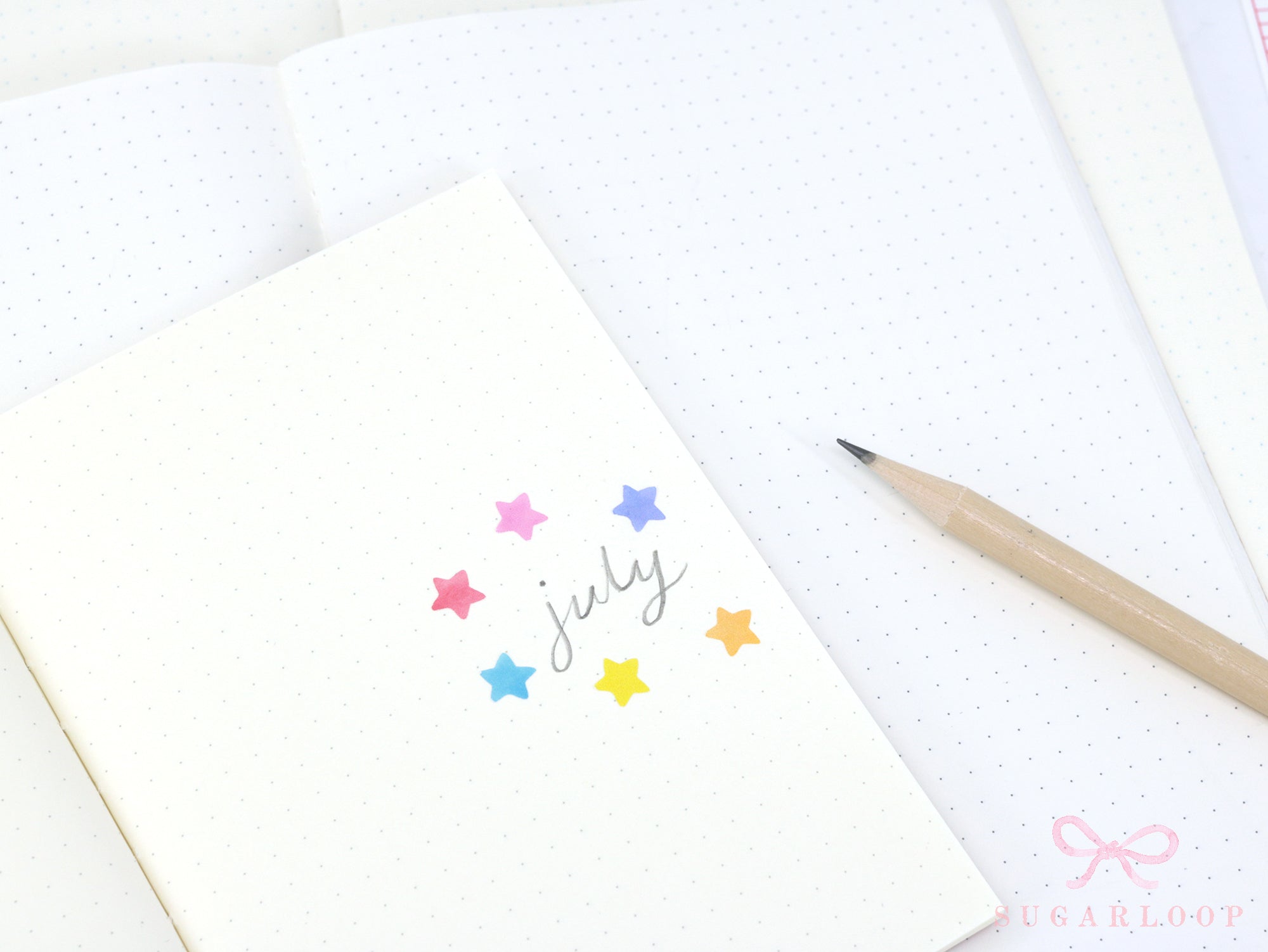 Stars Planner and Journal Stickers: Journaling Checklist Watercolor (8mm)