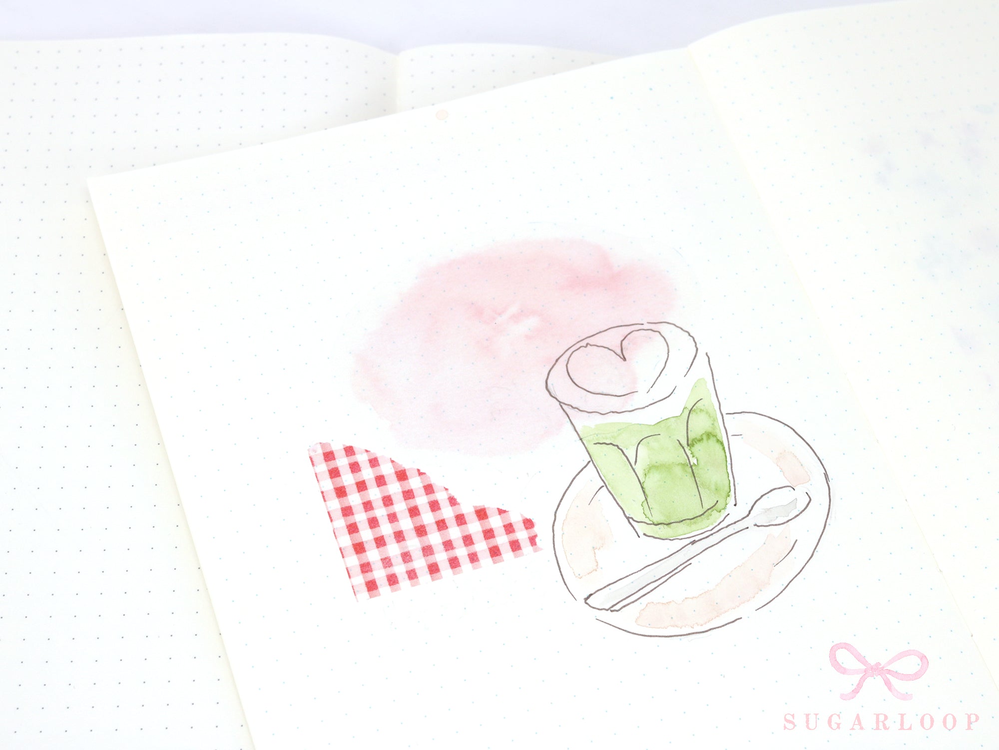 Washi Paper Printed Pattern Sheet for Planners and Journals: Red Gingham Plaid