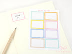 Whimsical Grid Scalloped Half Box Frame Planner and Journal Stickers