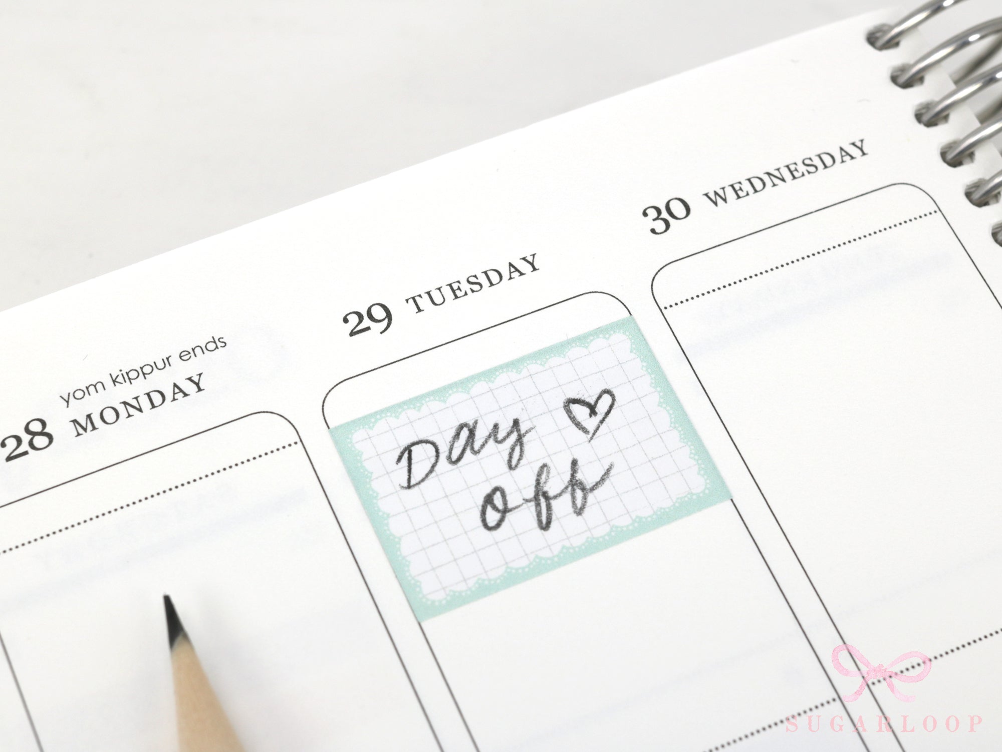 Whimsical Grid Scalloped Half Box Frame Planner and Journal Stickers