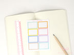 Whimsical Grid Scalloped Half Box Frame Planner and Journal Stickers