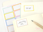 Whimsical Grid Scalloped Half Box Frame Planner and Journal Stickers