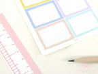 Whimsical Grid Scalloped Half Box Frame Planner and Journal Stickers