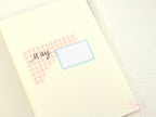 Washi Paper Printed Pattern Sheet for Planners and Journals: Shell Pink Gingham