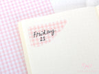 Washi Paper Printed Pattern Sheet for Planners and Journals: Shell Pink Gingham