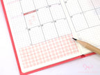 Washi Paper Printed Pattern Sheet for Planners and Journals: Shell Pink Gingham
