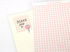 Washi Paper Printed Pattern Sheet for Planners and Journals: Shell Pink Gingham