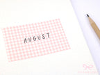 Washi Paper Printed Pattern Sheet for Planners and Journals: Shell Pink Gingham