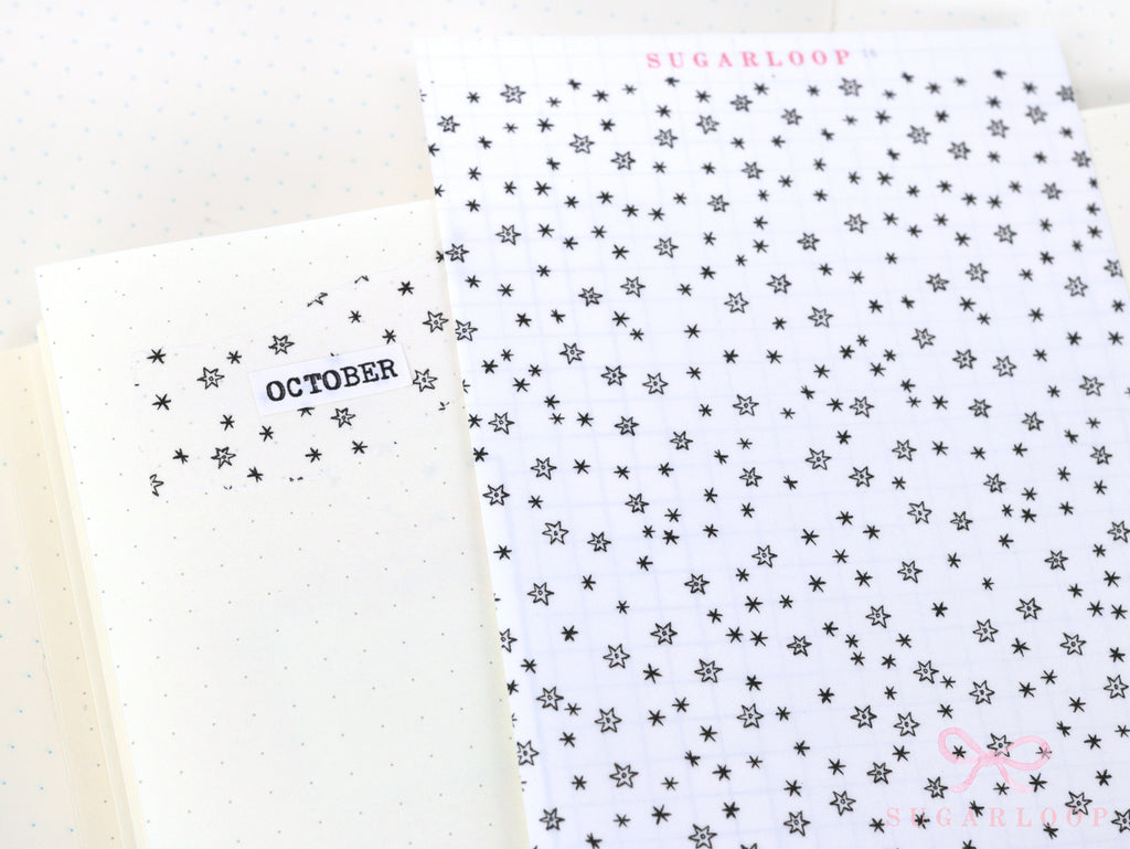 Washi Paper Deco Pattern Sheet for Planners and Journals: Constellations, Stars, Space