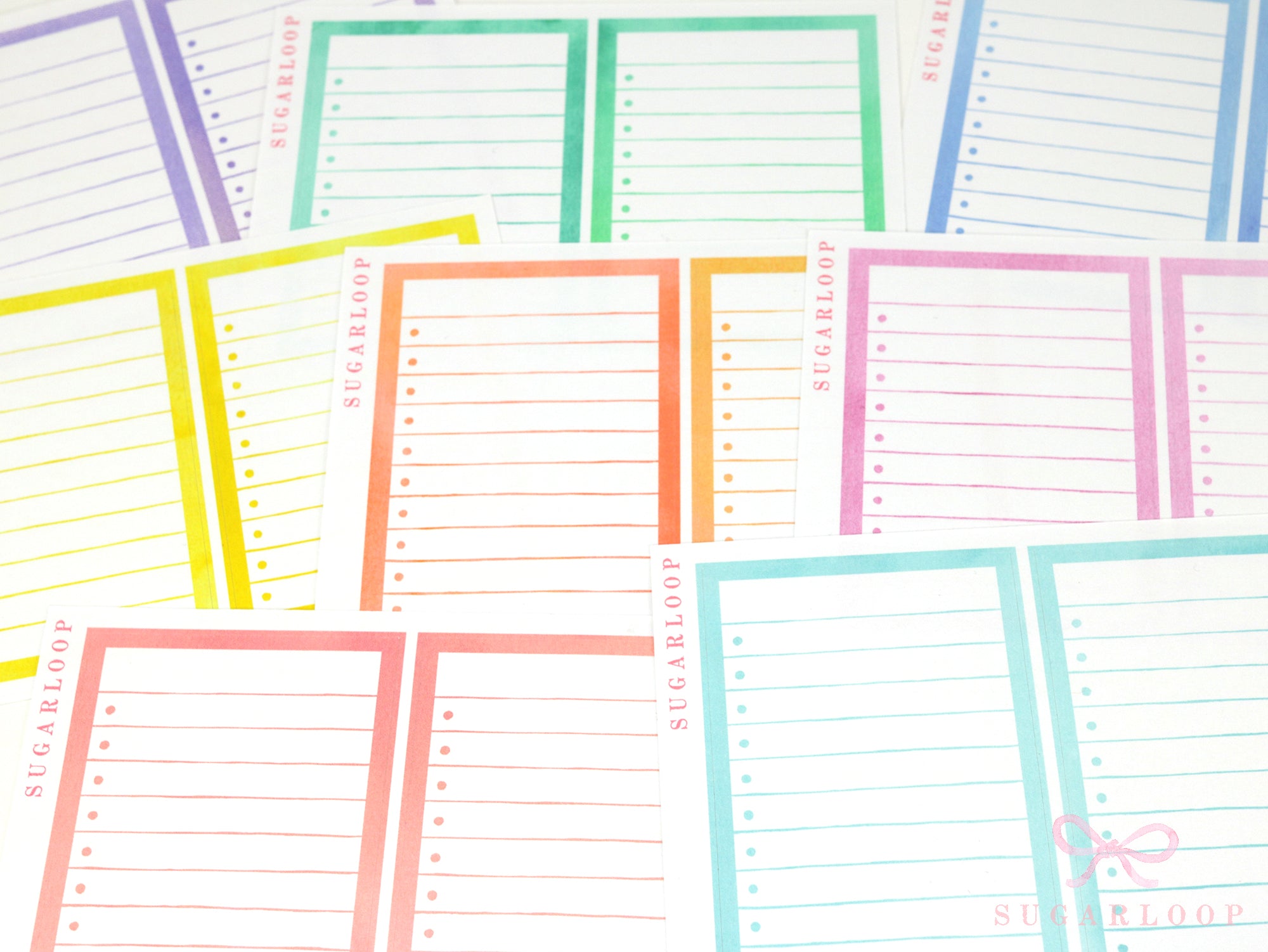 Large Watercolor Checklist Planner and Journal Stickers: Bullet Points, Tasks, Lists