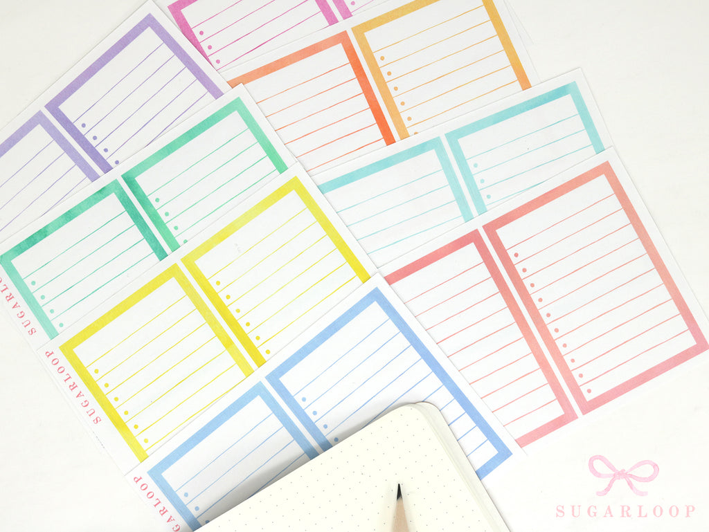 Large Watercolor Checklist Planner and Journal Stickers: Bullet Points, Tasks, Lists