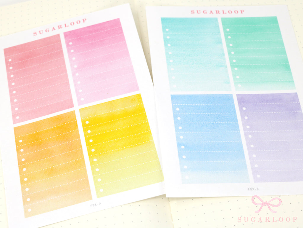 Watercolor Checklist Planner and Journal Stickers: Checklists, Checkboxes