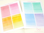 Watercolor Checklist Planner and Journal Stickers: Checklists, Checkboxes