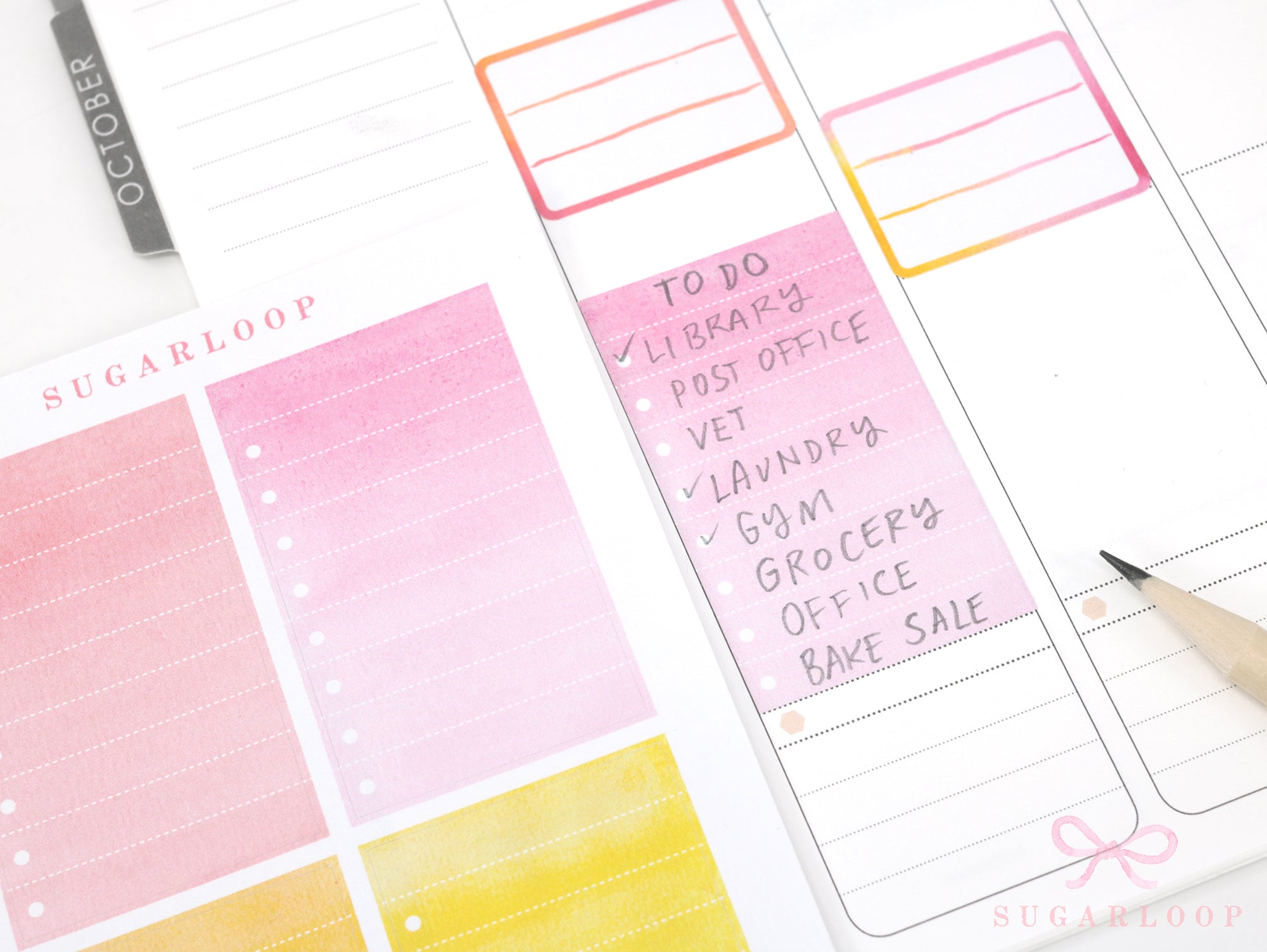 Watercolor Checklist Planner and Journal Stickers: Checklists, Checkboxes