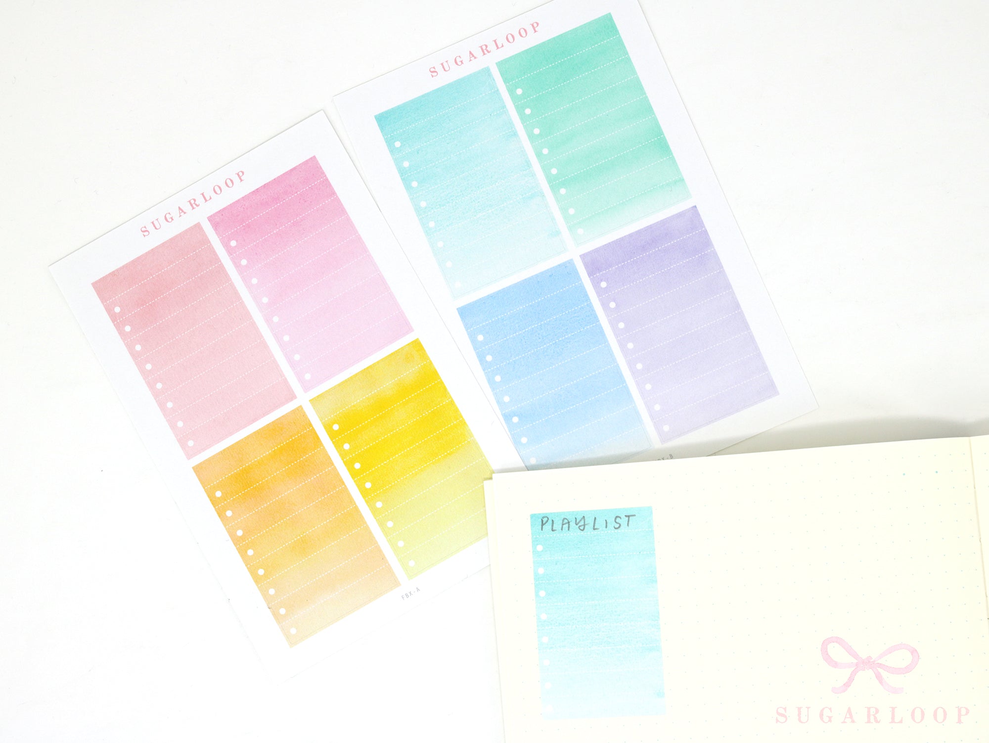 Watercolor Checklist Planner and Journal Stickers: Checklists, Checkboxes