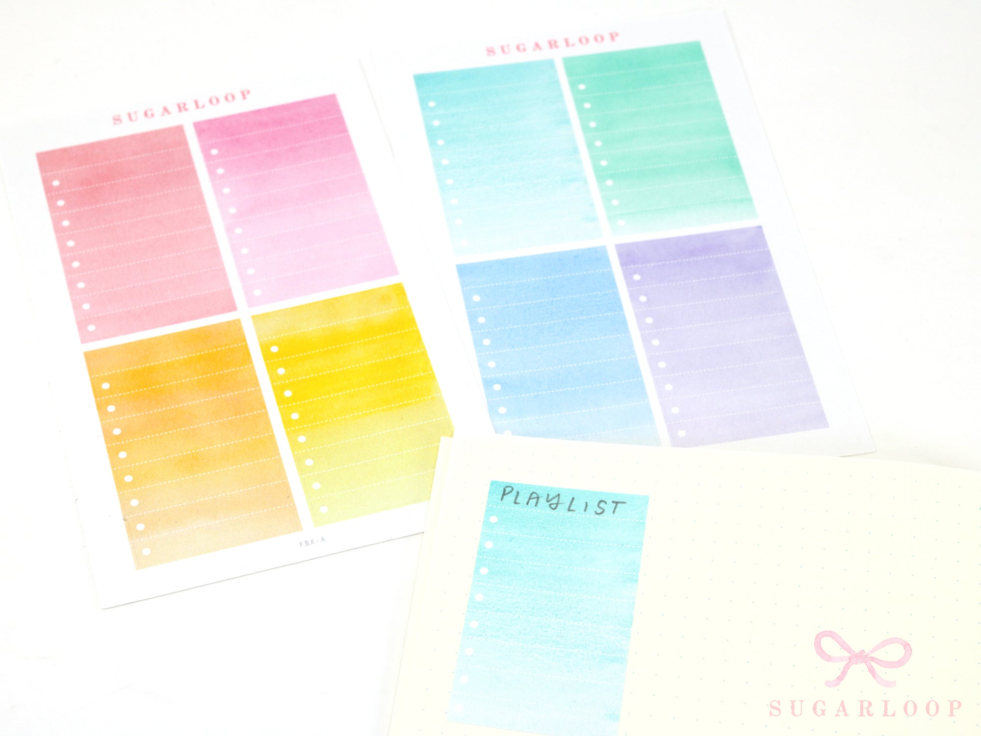 Watercolor Checklist Planner and Journal Stickers: Checklists, Checkboxes
