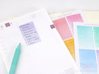 Watercolor Checklist Planner and Journal Stickers: Checklists, Checkboxes