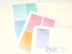 Watercolor Checklist Planner and Journal Stickers: Checklists, Checkboxes