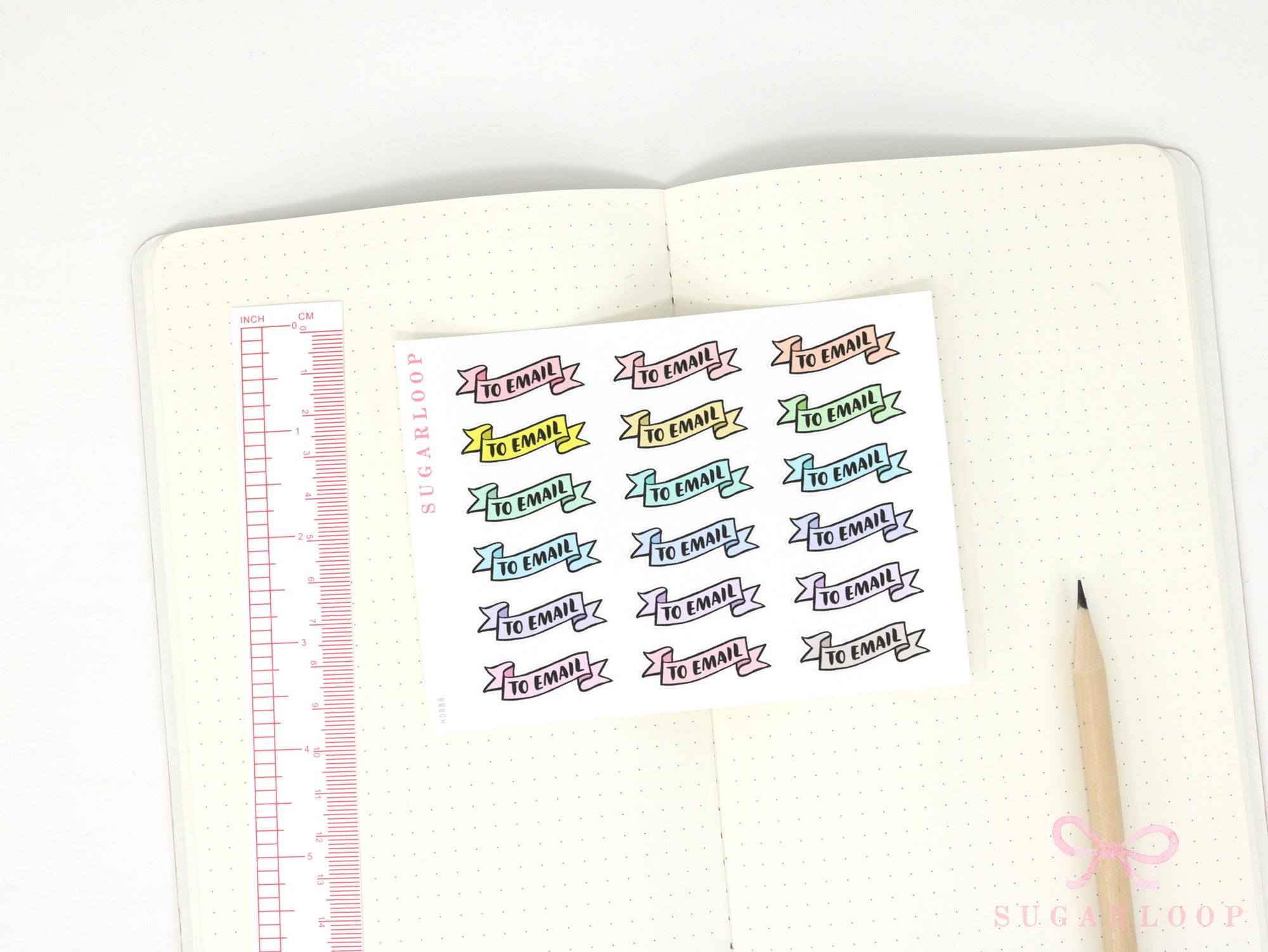 To Email Banner Planner and Journal Stickers: Pastel  Journaling Labels