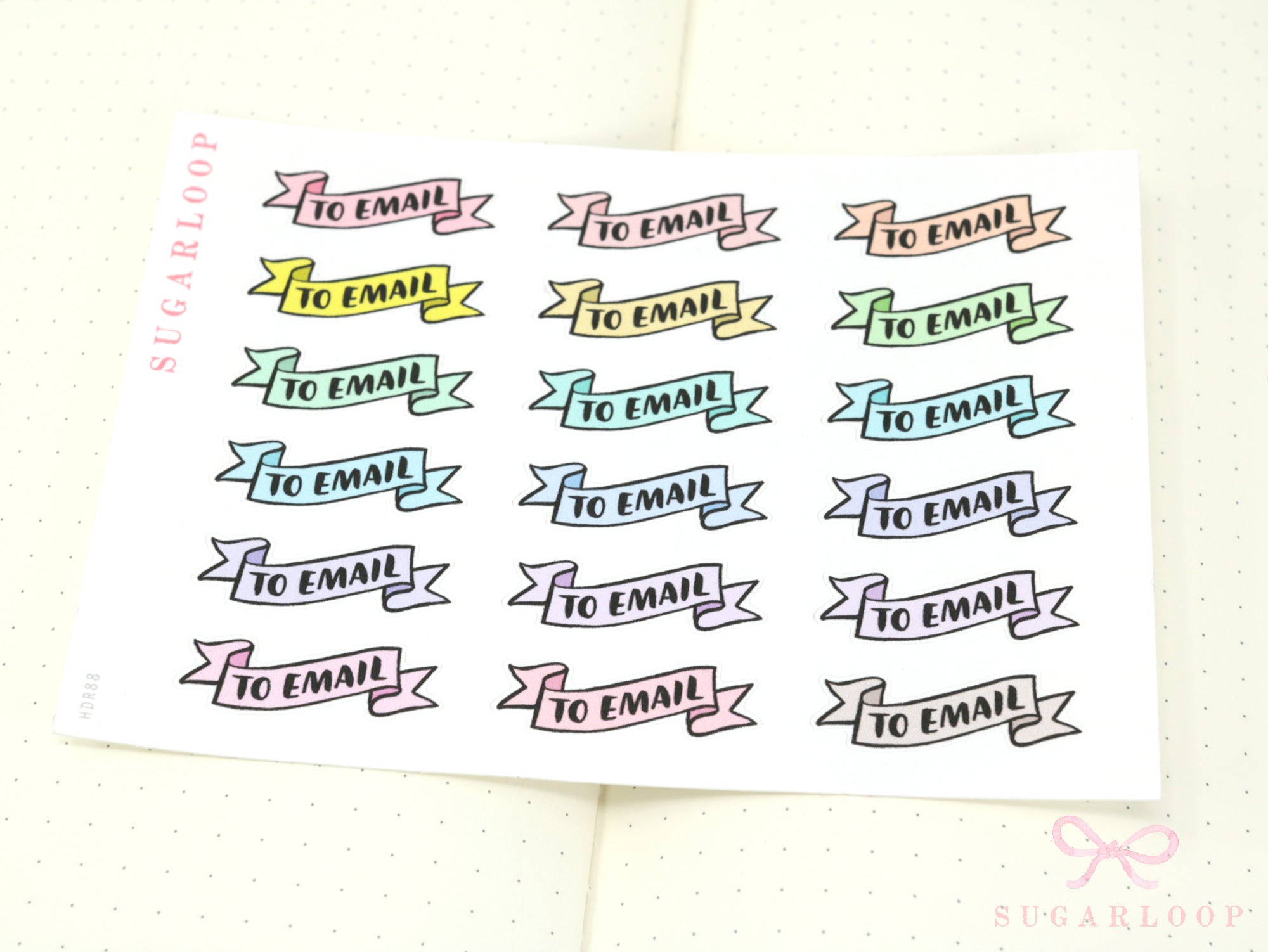 To Email Banner Planner and Journal Stickers: Pastel  Journaling Labels