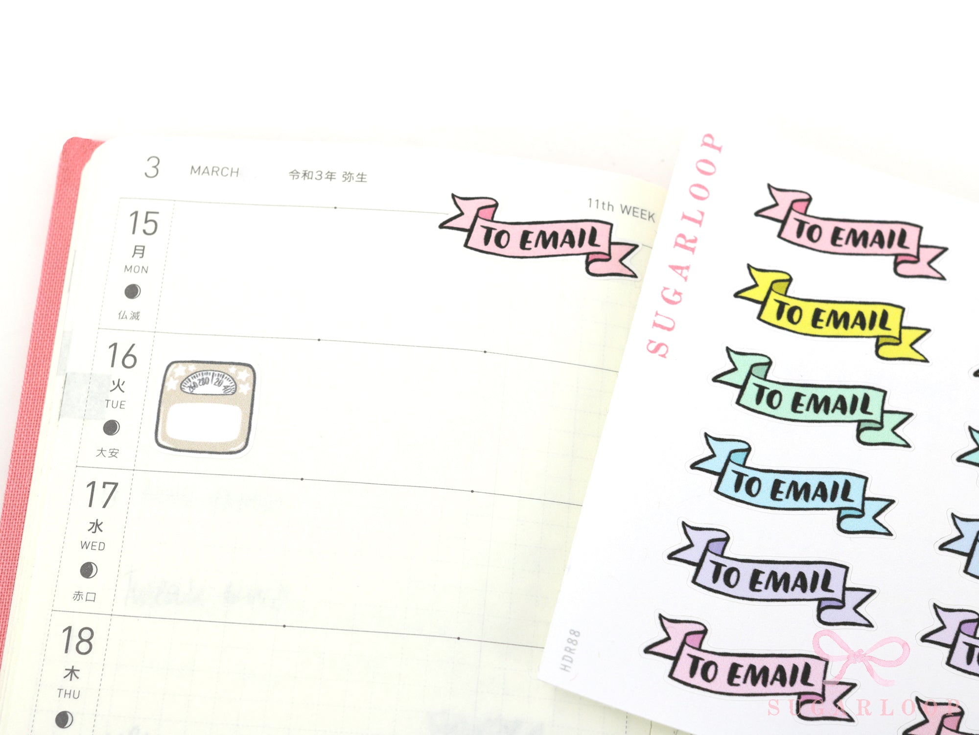 To Email Banner Planner and Journal Stickers: Pastel  Journaling Labels