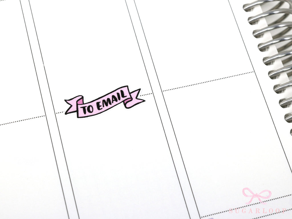 To Email Banner Planner and Journal Stickers: Pastel  Journaling Labels
