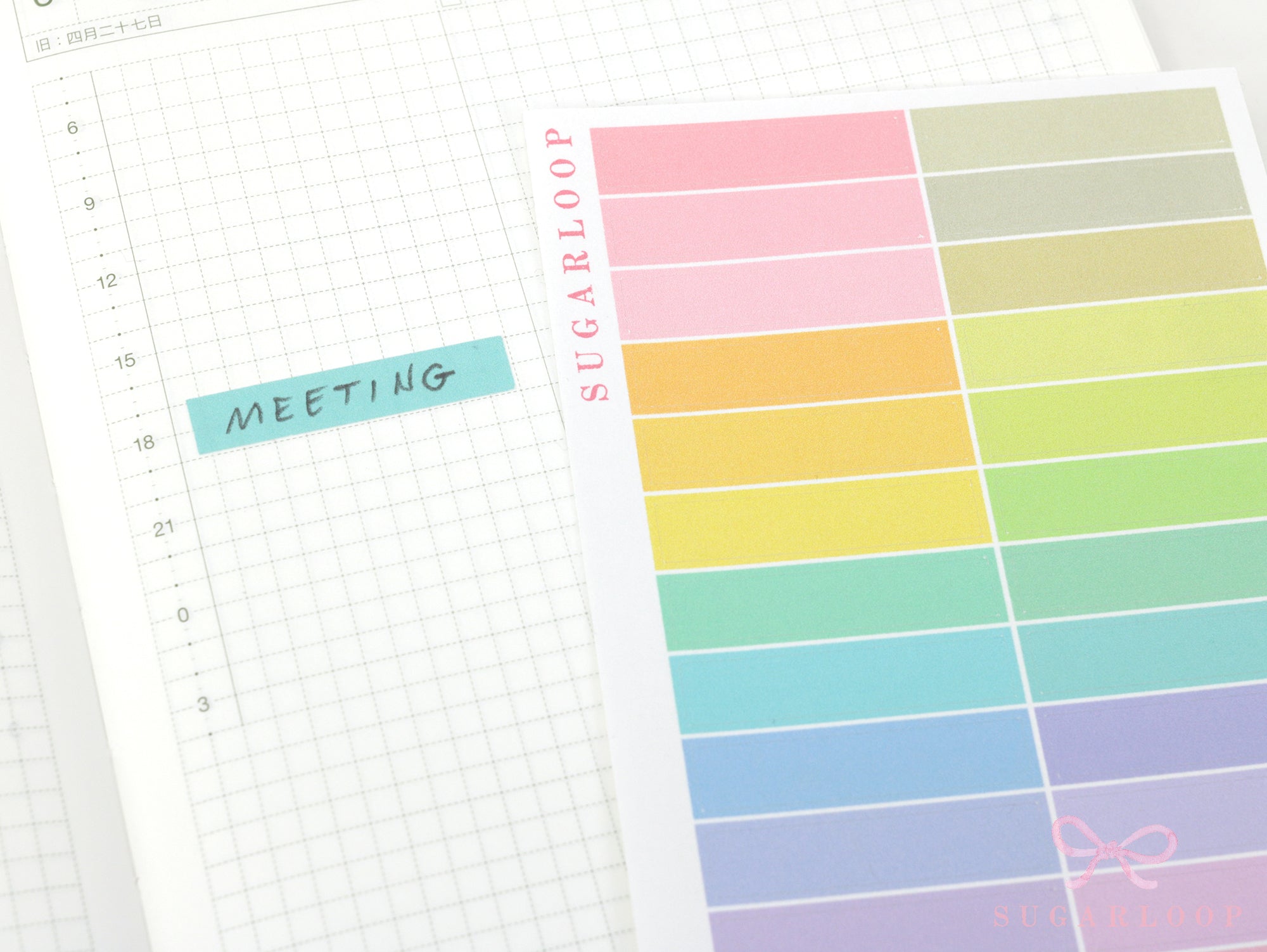 Rainbow Pastel Header Planner and Journal Stickers: Functional Divider Strips