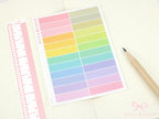 Rainbow Pastel Header Planner and Journal Stickers: Functional Divider Strips