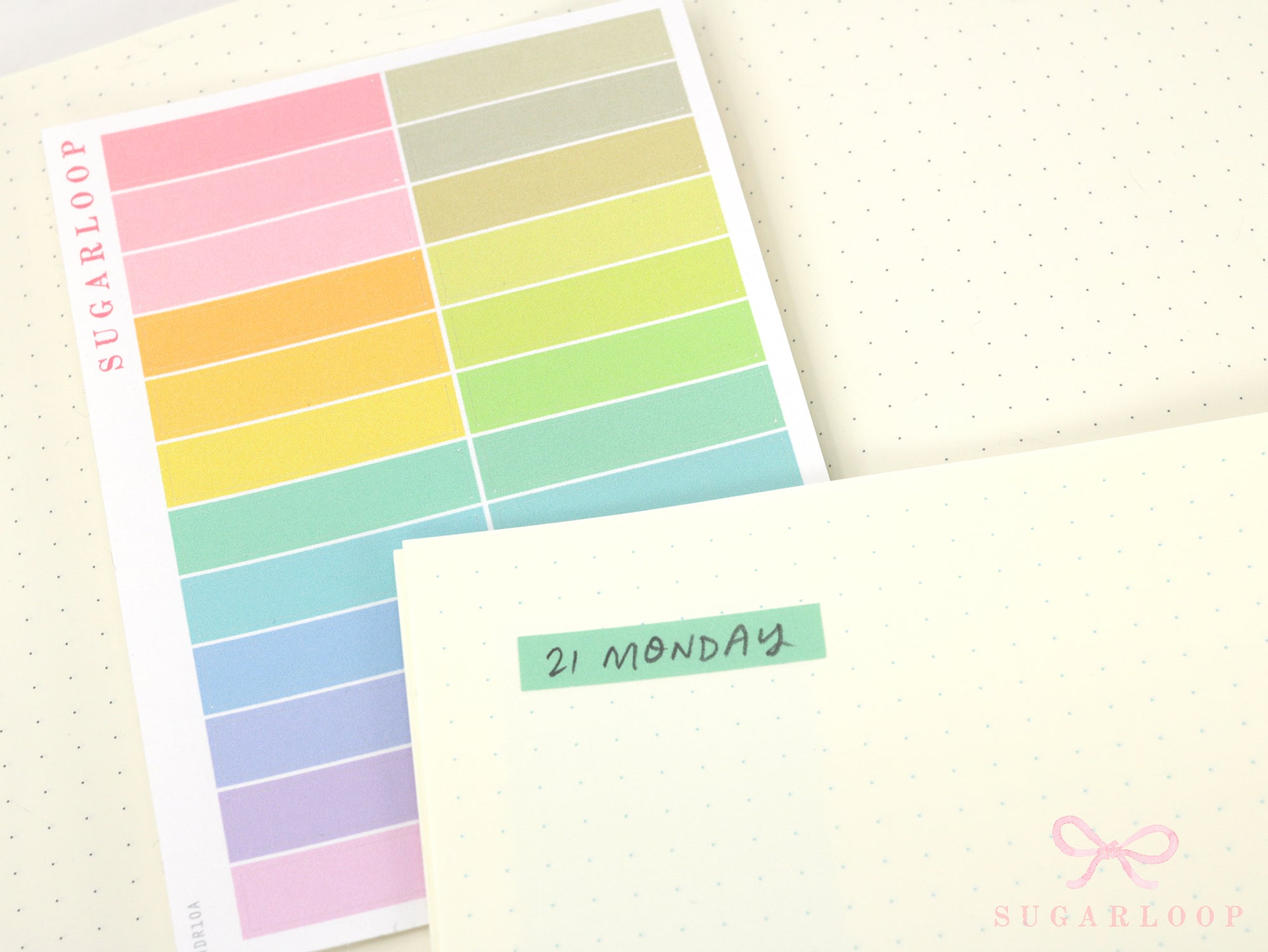 Rainbow Pastel Header Planner and Journal Stickers: Functional Divider Strips