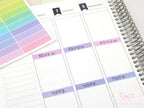 Rainbow Pastel Header Planner and Journal Stickers: Functional Divider Strips