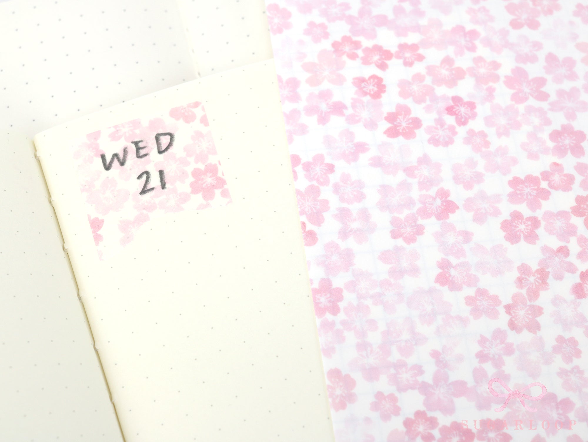 Washi Paper Deco Pattern Sheet for Planners and Journals: Sakura  Cherry Blossom  Watercolor
