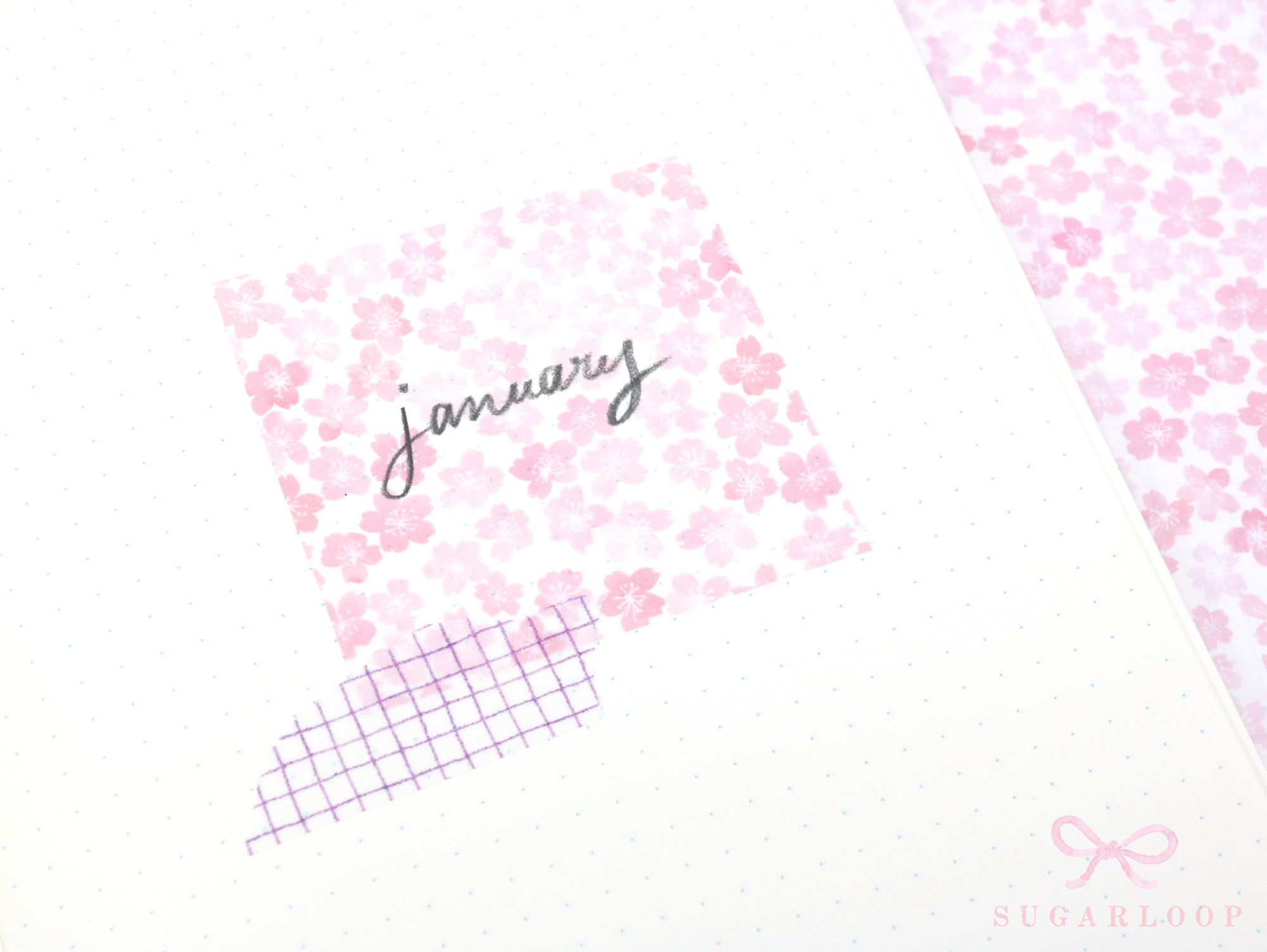 Washi Paper Deco Pattern Sheet for Planners and Journals: Sakura  Cherry Blossom  Watercolor