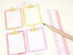 Clipboard Planner and Journal Stickers: Journaling, Color Code, Checklists, Bullet Points, Tasks, Lists