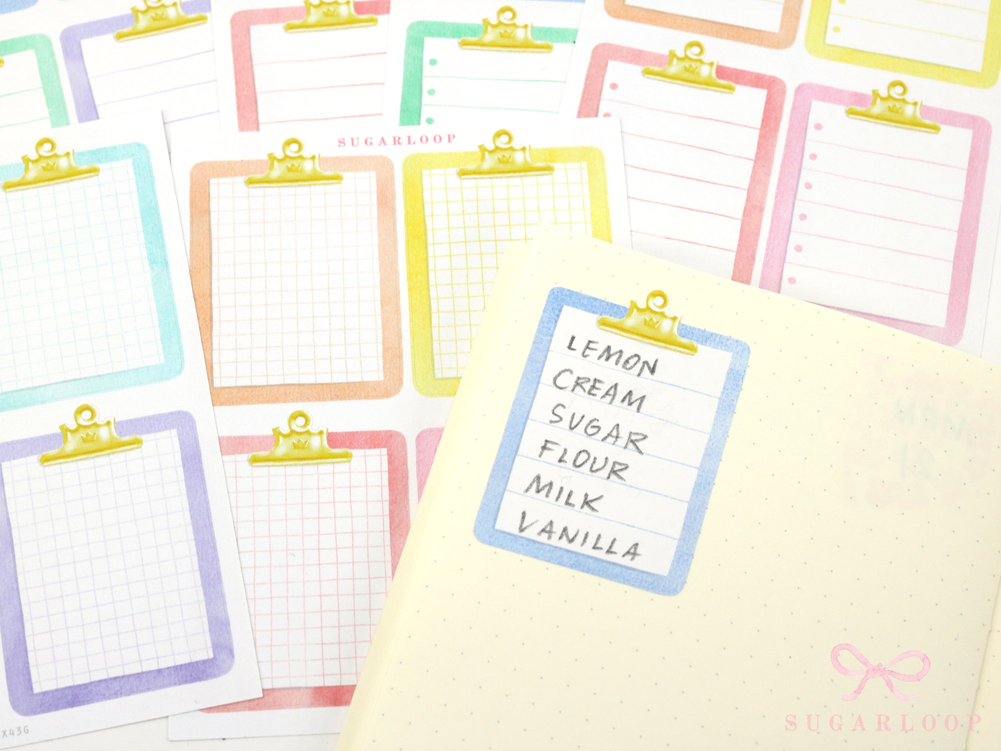 Clipboard Planner and Journal Stickers: Journaling, Color Code, Checklists, Bullet Points, Tasks, Lists
