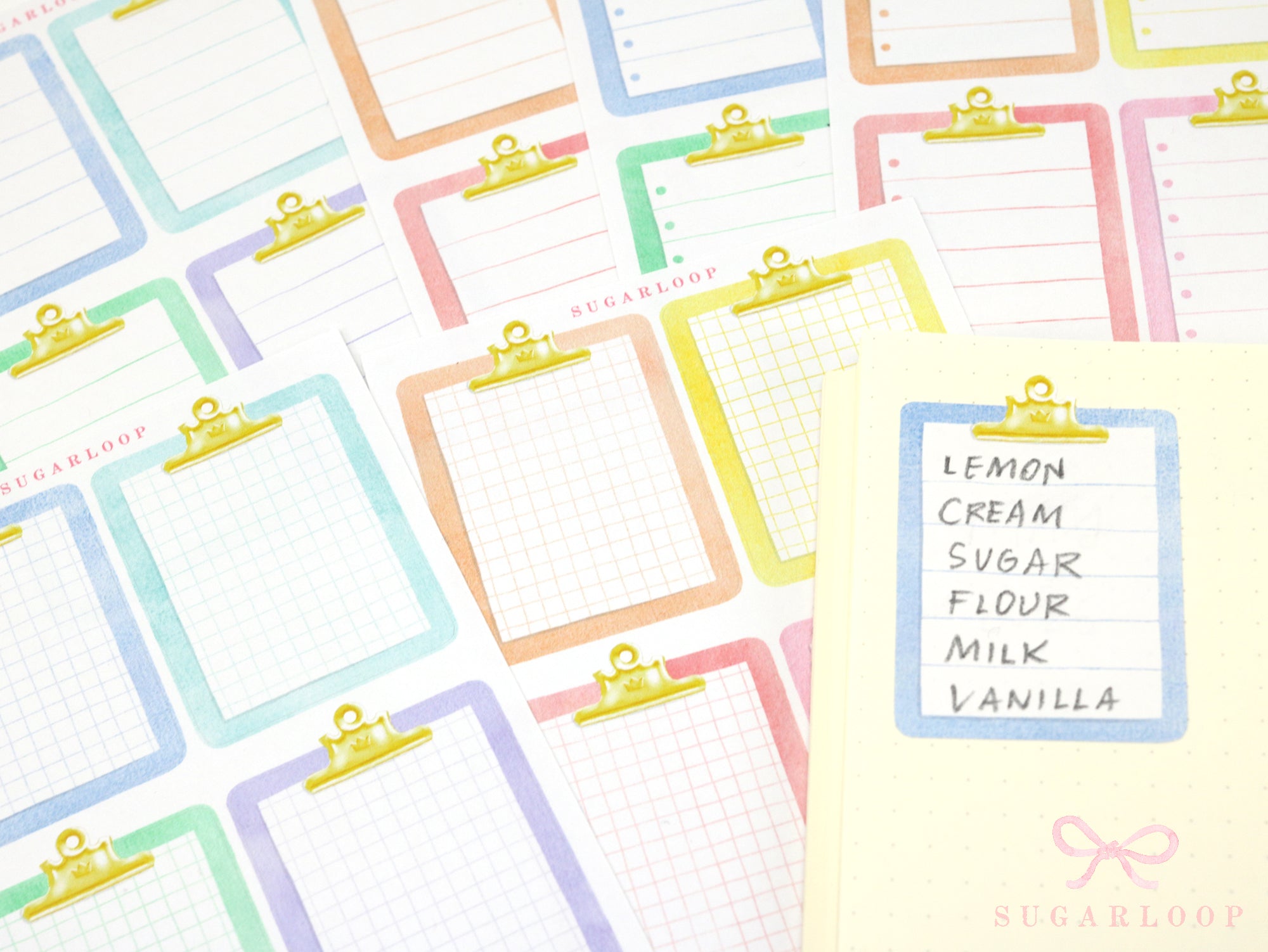 Clipboard Planner and Journal Stickers: Journaling, Color Code, Checklists, Bullet Points, Tasks, Lists