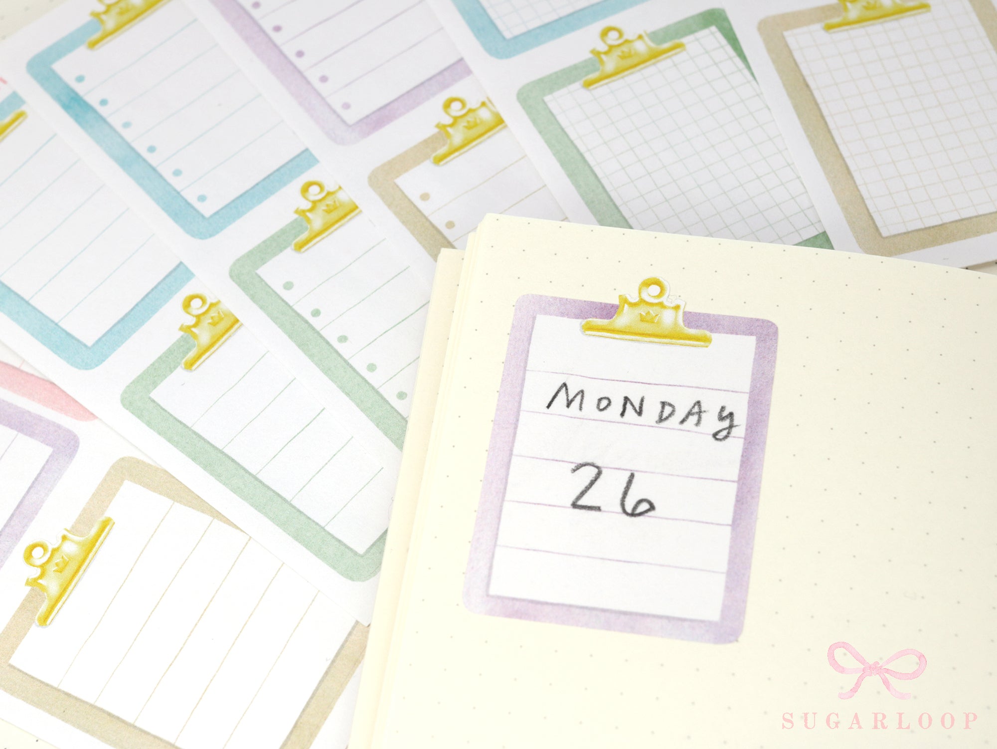 Clipboard Planner and Journal Stickers: Journaling, Color Code, Checklists, Bullet Points, Tasks, Lists