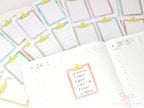 Clipboard Planner and Journal Stickers: Journaling, Color Code, Checklists, Bullet Points, Tasks, Lists