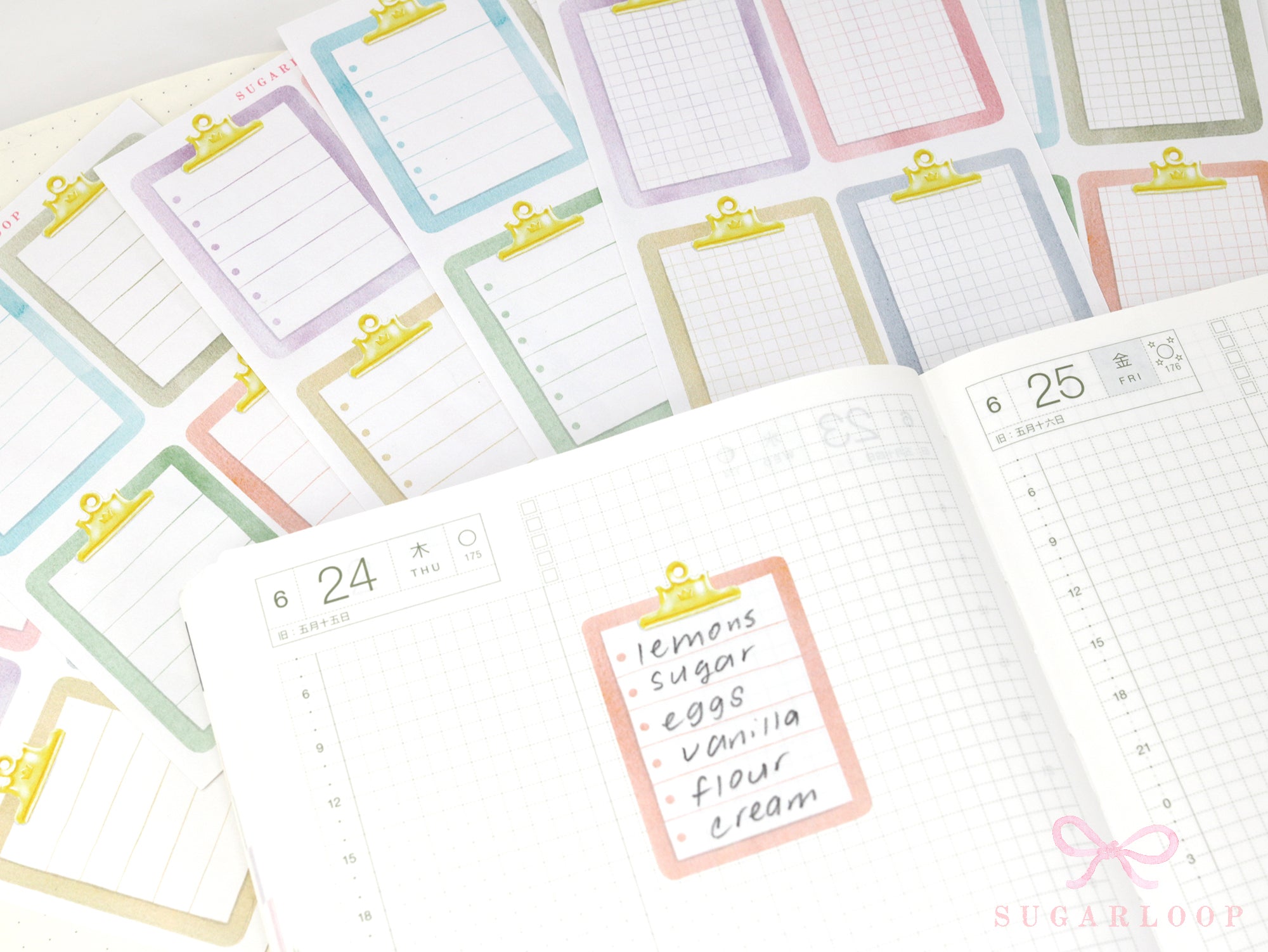 Clipboard Planner and Journal Stickers: Journaling, Color Code, Checklists, Bullet Points, Tasks, Lists